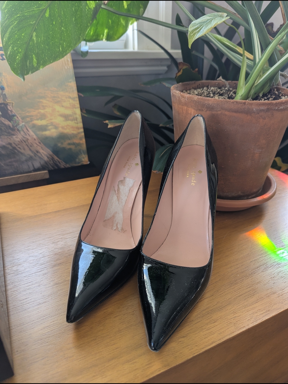 Kate Spade Black Patent Pointed-Toe Women's Pumps